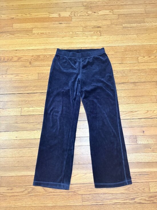 Jones New York Pants - Jones New York Sport Womens Velour Pull On Pants Size Large Navy Blue Elastic